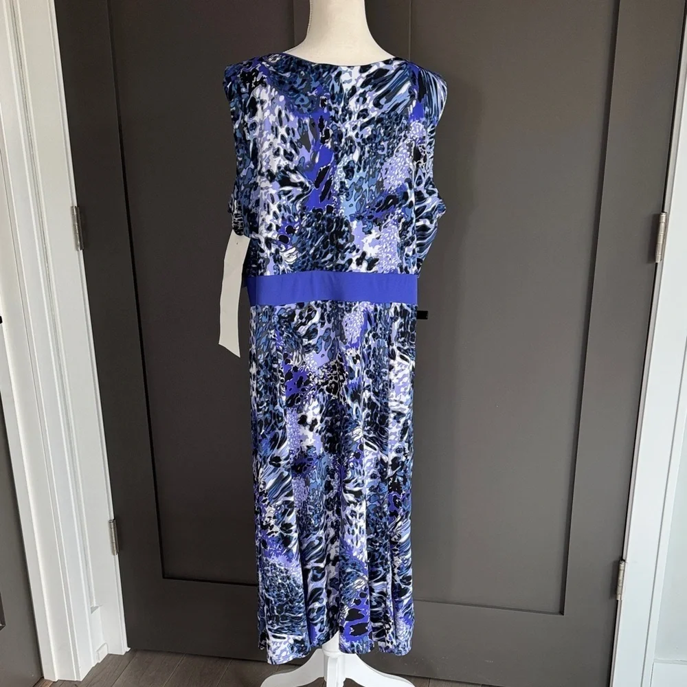 NWT Perceptions Blue and Black Maxi Dress with Jacket Zs 18